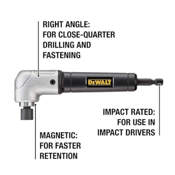 DEWALT Right Angle Attachment for Impact Drivers 1.5 Inch