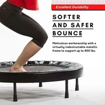 Ultimate Rebounder by Rebound Air | Foldable Mini Fitness Trampoline for Adults & Kids | Quarter-Fol...