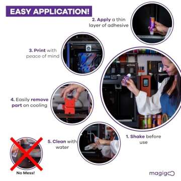 Magigoo - MPC2018 3D Printer Adhesive Glue - Long-Lasting and Reduces Warping for Polycarbonate Filament on Flex Plate, Glass, PEI, Buildtak, Kapton - 3D Printing Accessories, Tools or Supplies (50ml)
