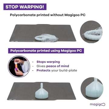 Magigoo - MPC2018 3D Printer Adhesive Glue - Long-Lasting and Reduces Warping for Polycarbonate Filament on Flex Plate, Glass, PEI, Buildtak, Kapton - 3D Printing Accessories, Tools or Supplies (50ml)