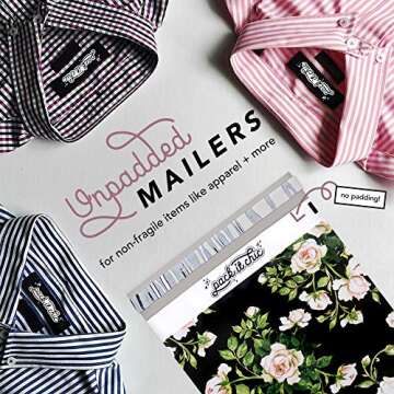 Pack It Chic - 10X13 (100 Pack) Floral Pattern Poly Mailer Envelope Plastic Custom Mailing & Shipping Bags - Self Seal