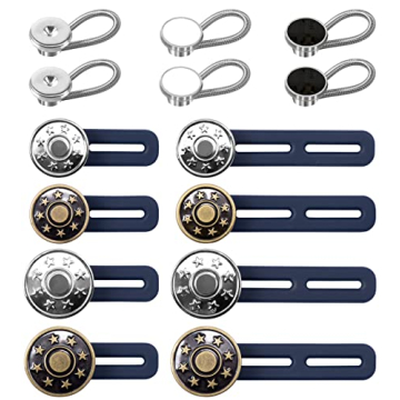 14 Pcs Pants Button Extender and Shirt Collar Extenders for Comfort