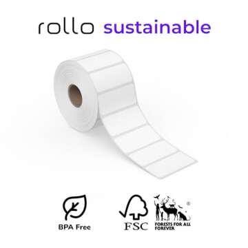 Rollo Direct Thermal 2x1 Barcode Labels - Roll of 1,000 Thermal Labels (Commercial Grade)