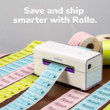 Rollo Direct Thermal 2x1 Barcode Labels - Roll of 1,000 Thermal Labels (Commercial Grade)