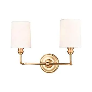 Shop Signature Hardware Poplin 2 Light Vanity Light in Gold