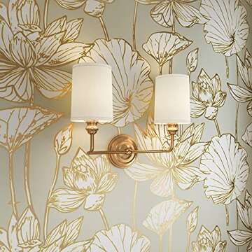 Shop Signature Hardware Poplin 2 Light Vanity Light in Gold