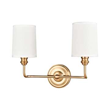 Shop Signature Hardware Poplin 2 Light Vanity Light in Gold