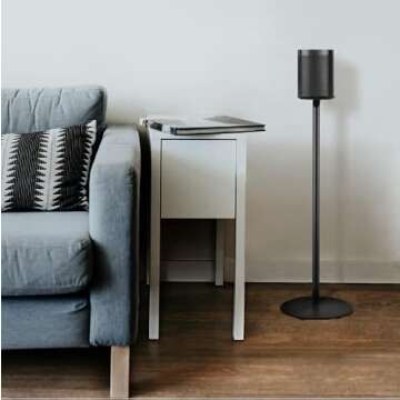 Mount Plus MP-SB54F Speaker Floor Stand for Sonos One | Adjustable | 2 Pack