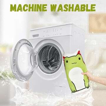 Timgle Cute Non Slip Red Mushroom and Frog Bath Rug 23.6''x16'' Absorbent Soft Washable Bath Mat Nonslip Thick Cashmere Imitation Bath Rug Machine Washable Mushroom Tufted Rug for Bathroom