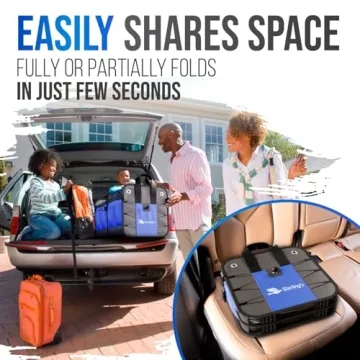 Starling's Car Trunk Organizer for SUV, Auto, Truck and Crossover | Box Trunk Organizer for Car Small with 2 Compartments and Straps | Car Trunk Storage Organizer with Non Slip Waterproof Bottom