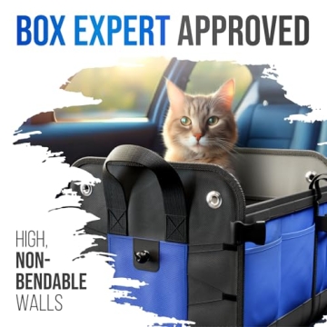 Starling's Car Trunk Organizer for SUV, Auto, Truck and Crossover | Box Trunk Organizer for Car Small with 2 Compartments and Straps | Car Trunk Storage Organizer with Non Slip Waterproof Bottom