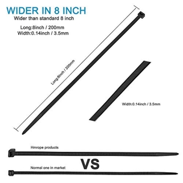 Heavy Duty HMROPE Zip Ties - 100 Pack, 50 lbs Strength