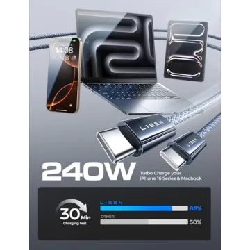 LISEN 240W USB C to USB C Fast Charging Cable
