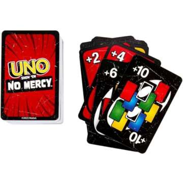 Owzy Mattel UNO, Show ‘em No Mercy | Game Card, Kids, Adults, Family Night, 2-10 Players | Iconic Characters, Engaging Gameplay, Develop Strategies & Skills Bundle