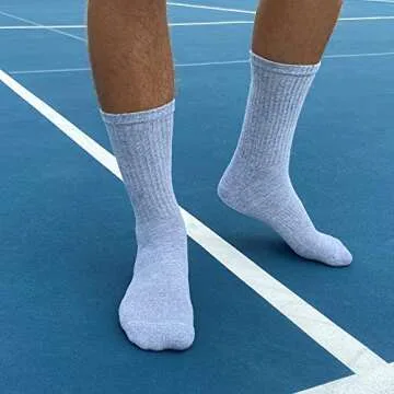 Gildan Men's Active Cotton Crew Socks, 10-Pairs, Grey Heather, Shoe Size: 6-12