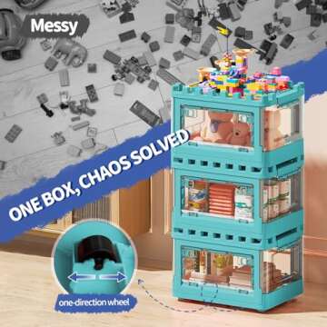 21QT Clear Foldable Toy Storage Box with Locking Lid