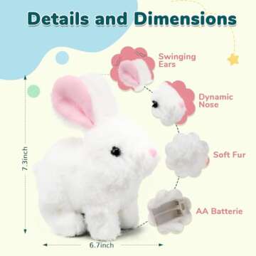 Oeofuzep Interactive Hopping Bunny Toy with Sounds and Wiggling Ears