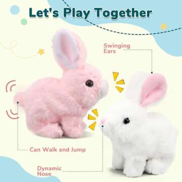 Oeofuzep Hopping Bunny Toy - Interactive Plush Gift for Kids