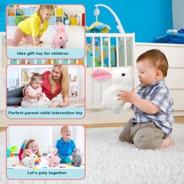 Oeofuzep Hopping Bunny Toy - Interactive Plush Gift for Kids