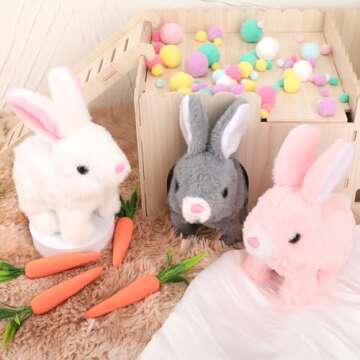 Oeofuzep Hopping Bunny Toy - Interactive Plush Gift for Kids