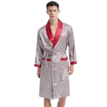 Luxurious Men’s Silk Robe and Shorts Set for Comfort