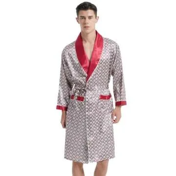 Luxurious Men’s Silk Robe and Shorts Set for Comfort