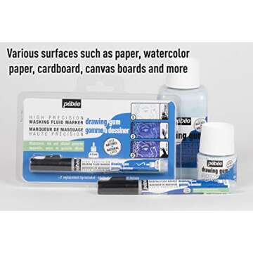 Pebeo Easy Peel Liquid Latex Masking Fluid - Drawing Gum - Dries Quickly - For Ink - Watercolor - Go...