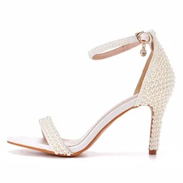 Elegant 3.15'' Ivory Pearls Stiletto Heels for Weddings