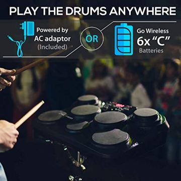 Pyle Digital Drum Kit with USB and Built-in Features