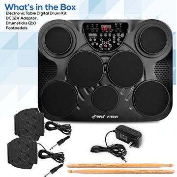 Pyle Digital Drum Kit with USB and Built-in Features