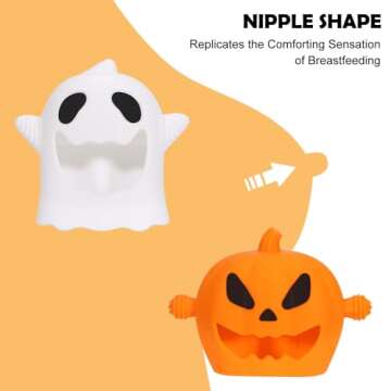 Halloween Baby Teething Mitten Toys 2Pack, Silicone Pumpkin & Ghost Teethers for Newborns, Infants & Toddlers, Easy-Grip Hand Teething Gloves for Relief, Perfect Baby’s First Halloween Basket Stuffers