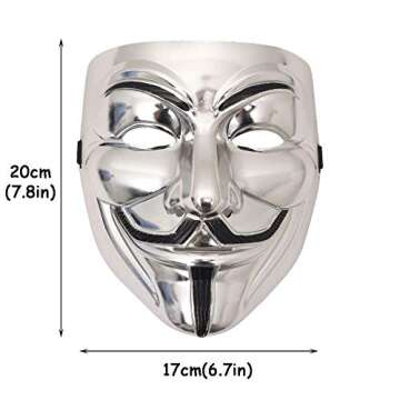Miuion Guy Fawkes Mask -V for Vendetta， Anonymous Cosplay Party Mask for Halloween（3 Pack）
