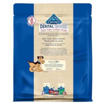 Blue Buffalo Dental Bones Regular Natural Dental Chew Dog Treats Bag Jumbo Pack, 36oz