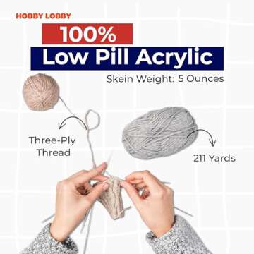 Yarn Bee 5 - Bulky Yarn for Crocheting & Knitting – Soft Yarn Skein – 211 Yards of Low Pill Acrylic Yarn for Crocheting Blankets, Hats, & More – Craft Supplies for Handcrafting, Sage