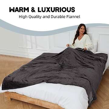 Heated Throw 50"x 60" Electric Blanket with Fast Heating 6 Temperature Levels & 4 Auto-Off Timers Silky and Soft Fabric Machine Washable- Slate Gray