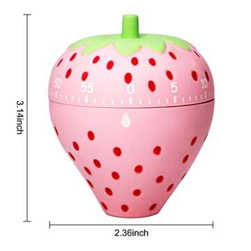 Kitchen Timer Cute Fruit Cookie Kitchen Timer | Novelty Manual Cooking Timer | Fun Shaped Mechanical...