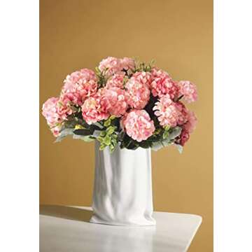 Jewlri 4 Packs Artificial Silk Hydrangea Samll Fake Hydrangeas Artificial Flowers Bicolor Pink for Wedding Bouquets Floral Arrangement DIY Home Party Centerpieces Decor