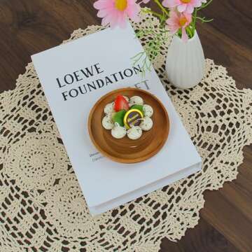 kilofly Handmade Crochet Cotton Lace Table Placemats Doilies Value Pack [Set of 4], Beige