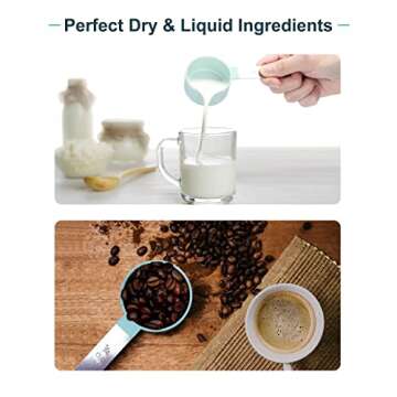 Measuring Cups and Spoons Set of 8 Pieces, nesting measuring cups for Measuring Dry or Liquid Ingredients, Stainless Steel Handle, Kitchen Gadgets for Cooking & Baking