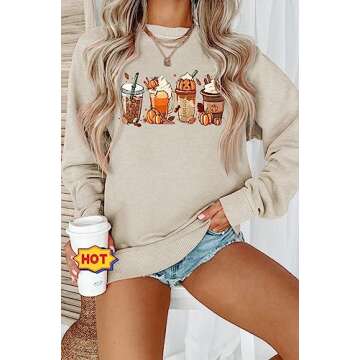 Retro Crewneck Pumpkin Shirt Thanksgiving Sweatshirt Fall Sweatshirt For Women 2023 Halloweentown Pumpkin Women Fall Halloween Sweatshirt Fall Coffee Sweatshirt Halloweentown Sweatshirt