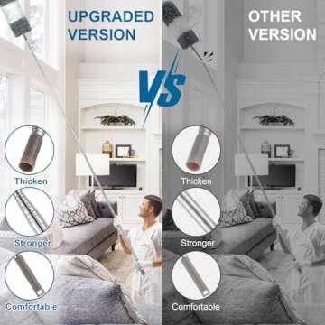 Microfiber Duster, 4PCS with Extension Pole(Stainless Steel) 30 to 100 Inches, Reusable Bendable Dus...