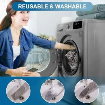 Microfiber Duster, 4PCS with Extension Pole(Stainless Steel) 30 to 100 Inches, Reusable Bendable Dusters, Washable Lightweight Dusters for Cleaning Ceiling Fan, High Ceiling, Blinds, Furniture, Cars