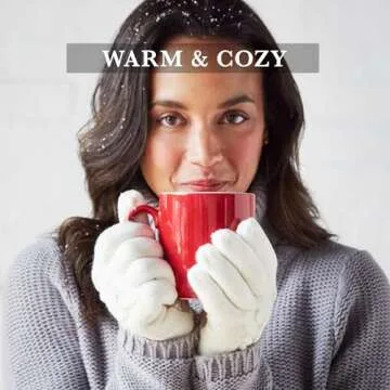 isotoner Women's Cable Knit Touchscreen Gloves, Ivory