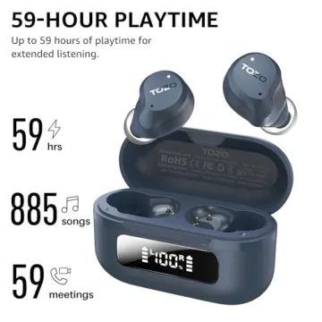 TOZO NC9 Wireless Earbuds with Active Noise Cancelling