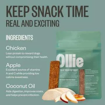 Ollie Chicken and Apple Dog Jerky Treats - Healthy Snack