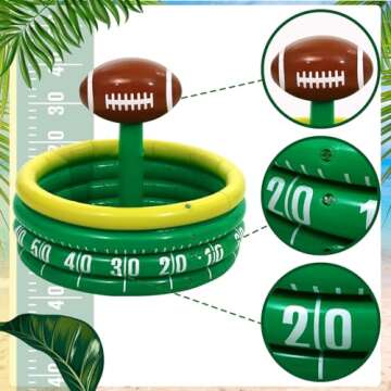 Bencailor Inflatable Cooler Inflatable Football Drink Cooler Football Toss Game Decoration Rugby Basketball Baseball Blow up PVC Sports Field Party Supply(Rugby)