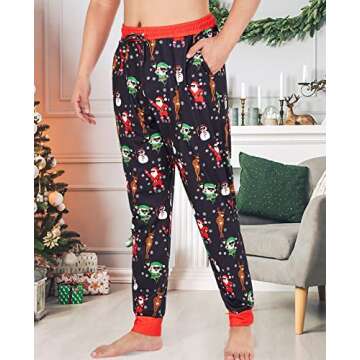 UNICOMIDEA Mens Christmas Pajama Pants M Xmas PJ Bottoms for Man Soft Elastic Waist Pant Funny Loung...