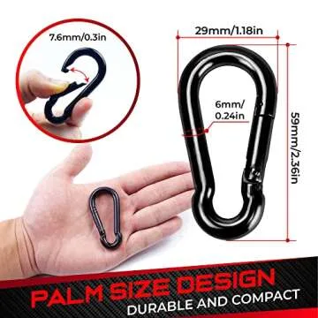 PAMAZY 8Pcs 2.36In Spring Snap Hooks, Carabiner Clip, Heavy Duty Rope Connector, Quick Link Carabiners Spring Snap Hooks for Indoor and Outdoor Activity, Camping, Climbing, Fishing, Hiking