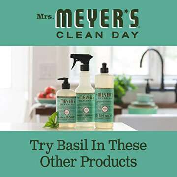 MRS. MEYER'S CLEAN DAY Body Lotion for Dry Skin, Non-Greasy Moisturizer Made with Essential Oils, Basil, 15.5 oz