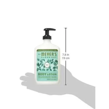 MRS. MEYER'S CLEAN DAY Body Lotion for Dry Skin, Non-Greasy Moisturizer Made with Essential Oils, Basil, 15.5 oz